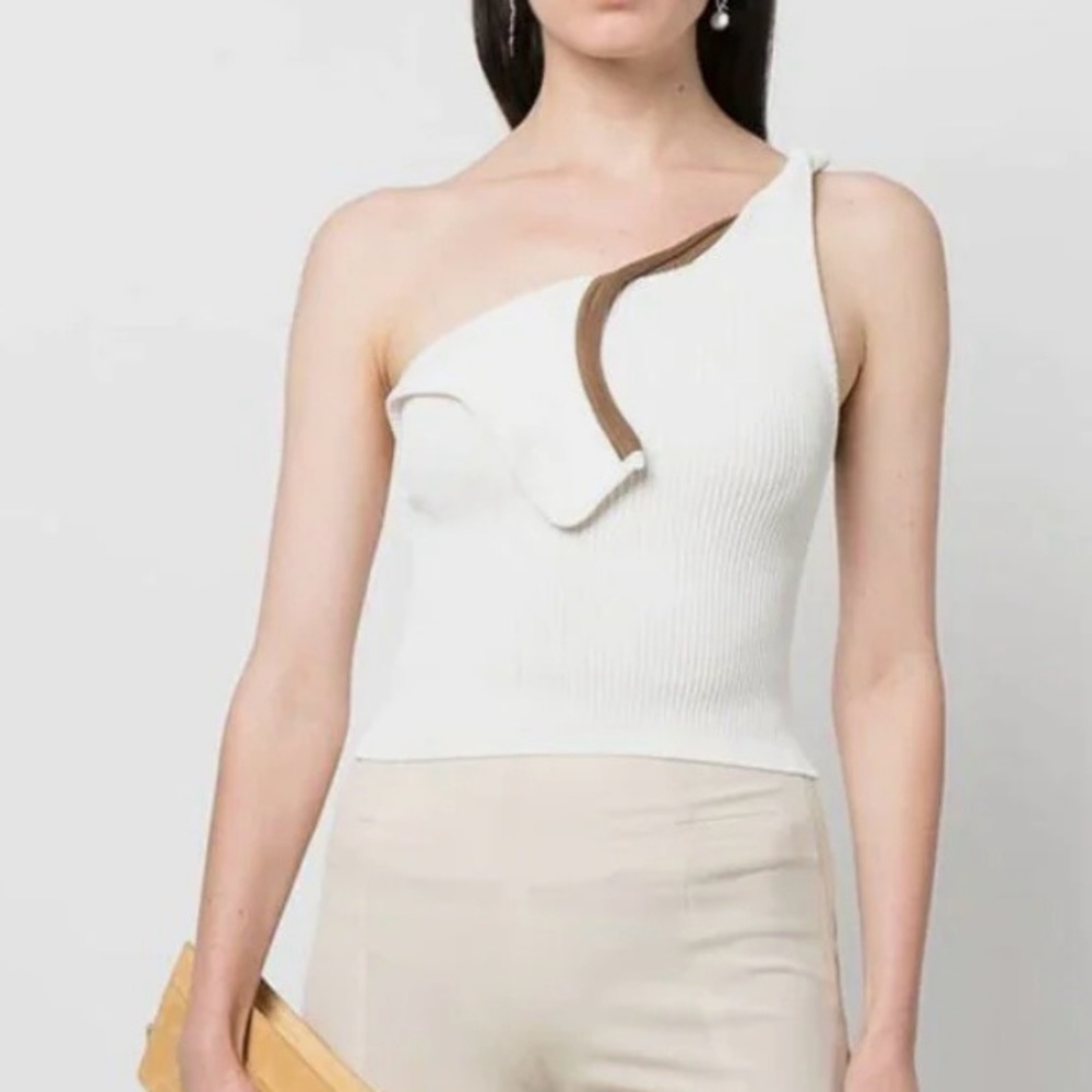 Jacquemus CREAM ‘ACENO’ ASYMMETRICAL TOP Size 38 (NWT) - Picture 5 of 7
